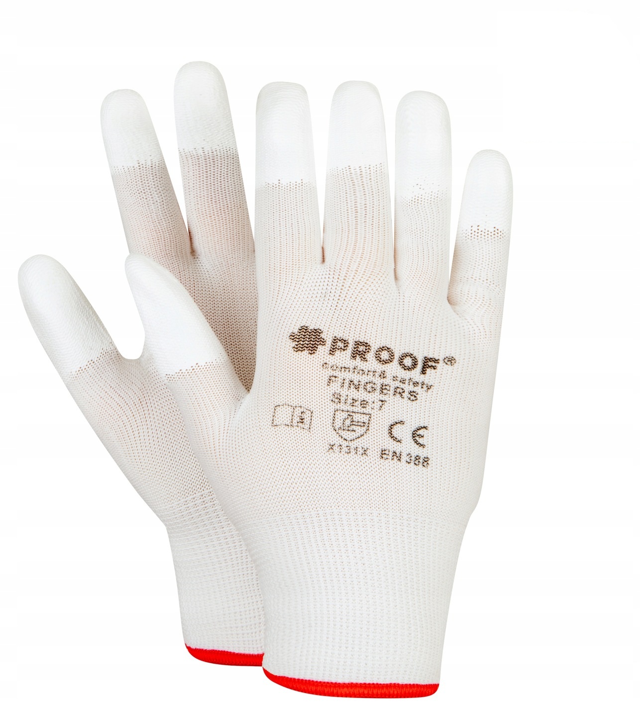 RĘKAWICE PROOF FINGERS BIAŁE